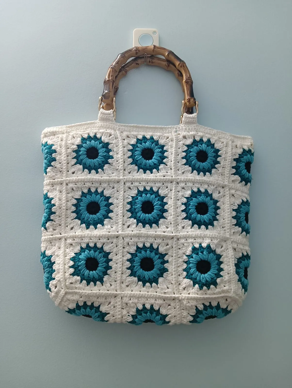 টারকোইজ সানফ্লাওয়ার টোট ব্যাগ