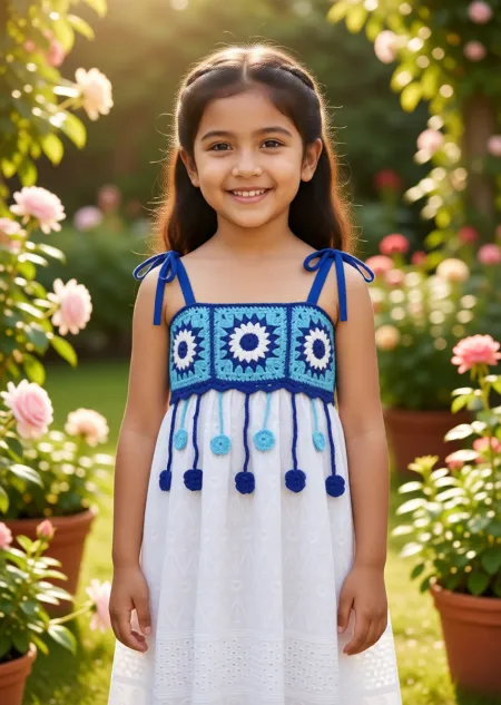 ওশান ব্লু ডেইজি ফ্রক