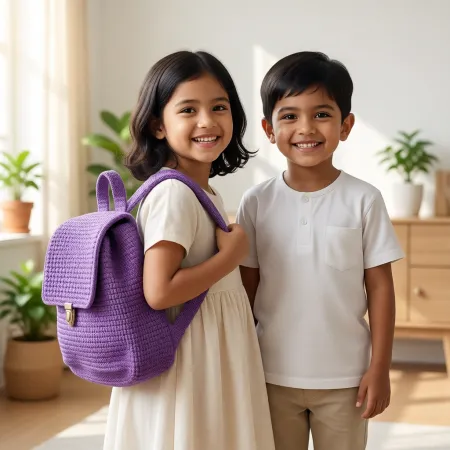 পার্পল ম্যাজিক নিটেড ব্যাকপ্যাক