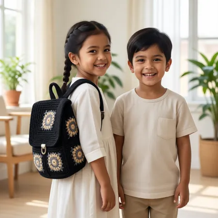 ব্ল্যাক ডালিয়া হ্যান্ডক্রাফটেড ব্যাকপ্যাক